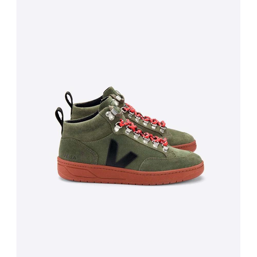 Veja RORAIMA SUEDE Women\'s High Tops Olive | CA 364DFM